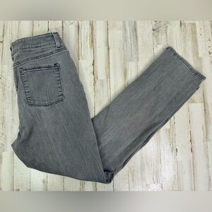 L.L. Bean BeanFlex Jeans Womens 14 M/T Gray Denim Stretch Fit Straight Leg